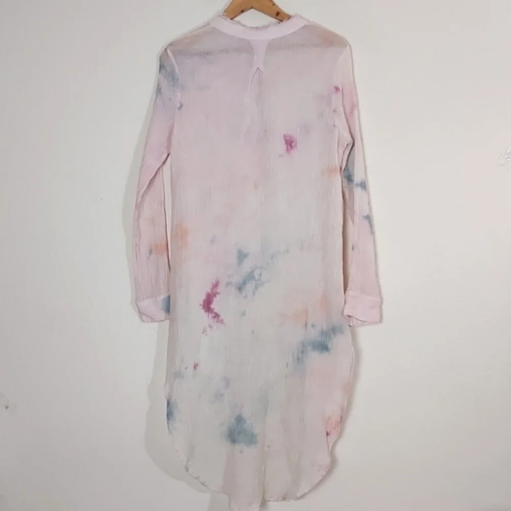 Free People Happiest Morning Button Down Dress Linen Cotton Medium